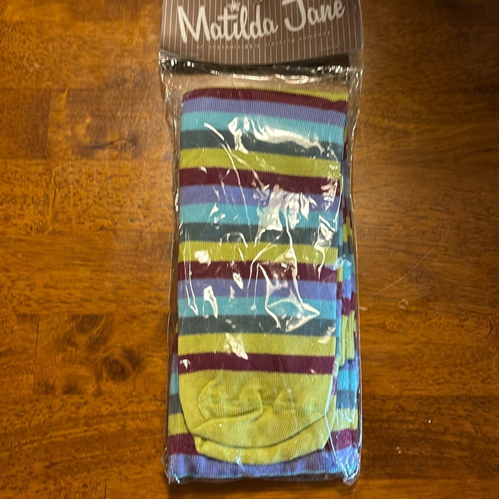 Matilda Jane girls size XL color wheel tights. NWT